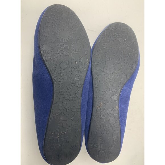 UGG Australia Alloway Blue Suede Leather & Sheepskin Flats Rubber outsole Size 7 - Picture 7 of 8